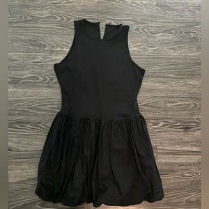 Like-New Mango Black Bubble Hem Dress - Size Large/US 8, Worn Once